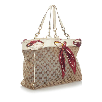 Gucci GG Canvas Positano Scarf Tote Bag (SHG-33355)