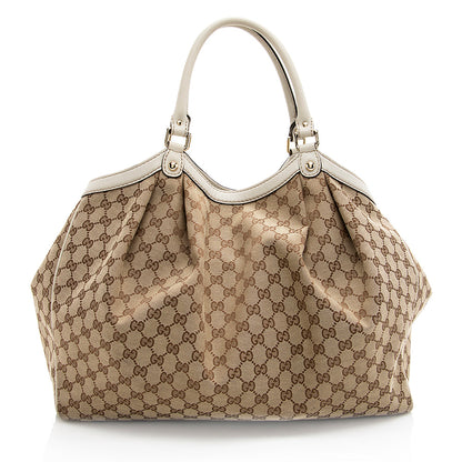 Gucci GG Canvas Sukey Medium Tote (SHF-18927)