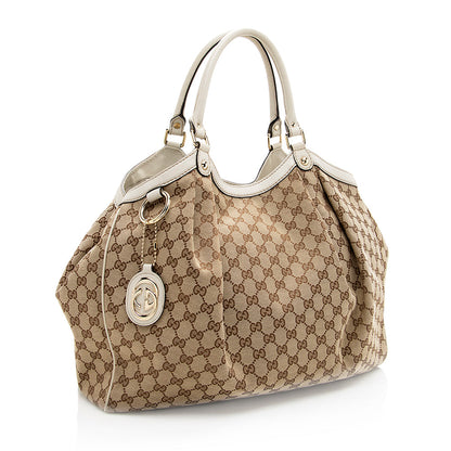 Gucci GG Canvas Sukey Medium Tote (SHF-18927)