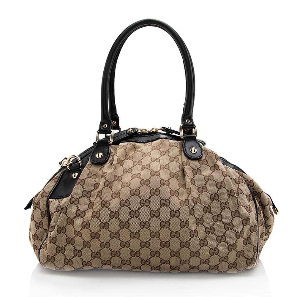 Gucci GG Canvas Sukey Satchel (SHF-18200)