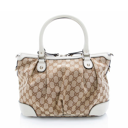 Gucci GG Canvas Sukey Top Handle Medium Satchel (SHF-18880)