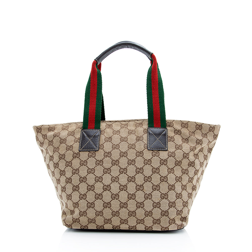 Gucci GG Canvas Web Small Tote (SHF-18914)