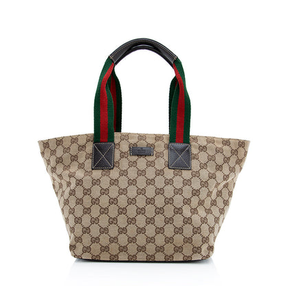 Gucci GG Canvas Web Small Tote (SHF-18914)