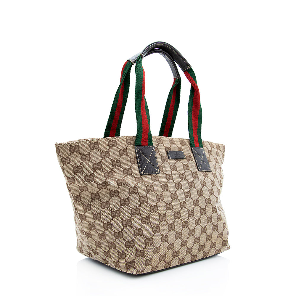 Gucci GG Canvas Web Small Tote (SHF-18914)