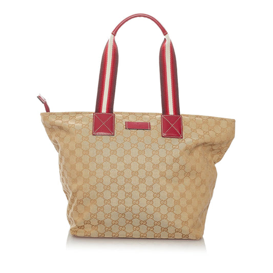 Gucci GG Canvas Web Tote Bag (SHG-27410)