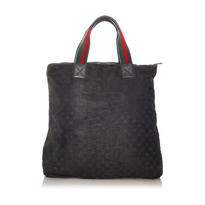 Gucci GG Canvas Web Tote Bag (SHG-27717)