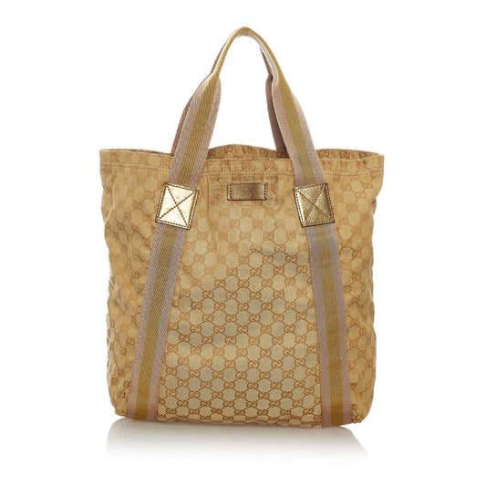 Gucci GG Canvas Web Tote Bag (SHG-28551)