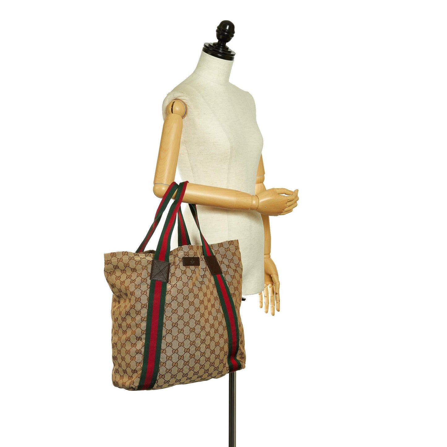 Gucci GG Canvas Web Tote Bag (SHG-32939)