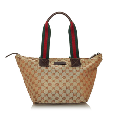 Gucci GG Canvas Web Tote Bag (SHG-33122)