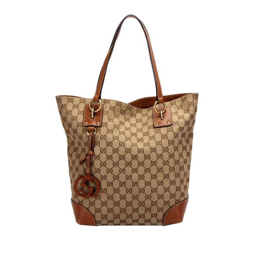 Gucci GG Charm Canvas Tote Bag (SHG-28158)