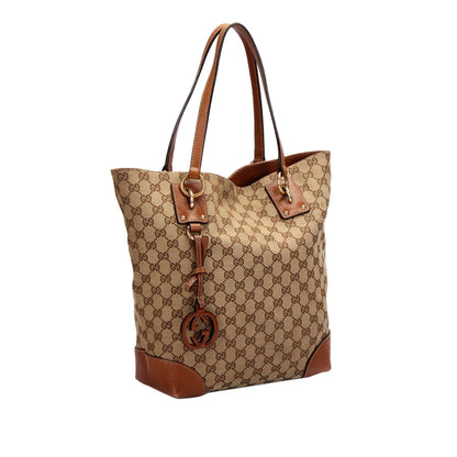 Gucci GG Charm Canvas Tote Bag (SHG-28158)