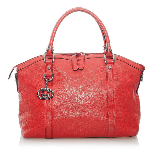 Gucci GG Charm Dome Leather Handbag (SHG-33204)