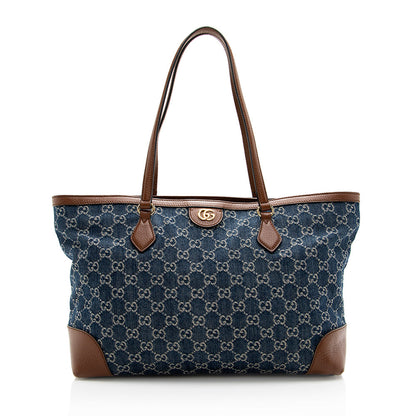 Gucci GG Denim Ophidia Medium Tote (SHF-18282)