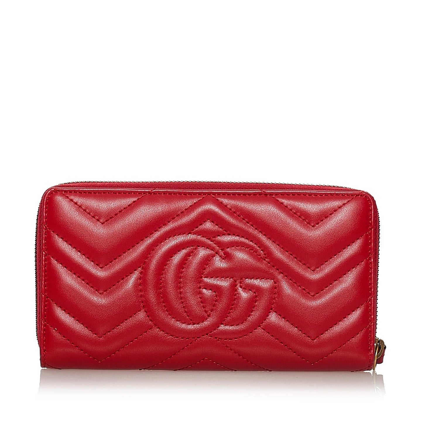 Gucci GG Marmont Matelasse Leather Zip Around Wallet (SHG-33565)