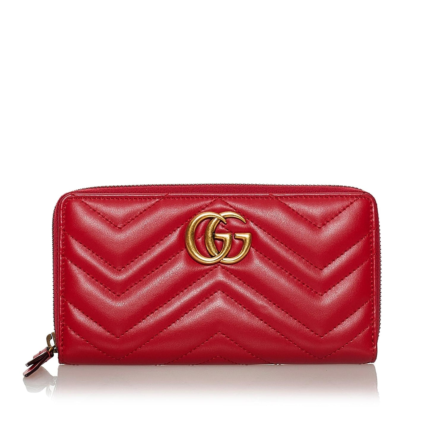 Gucci GG Marmont Matelasse Leather Zip Around Wallet (SHG-33565)