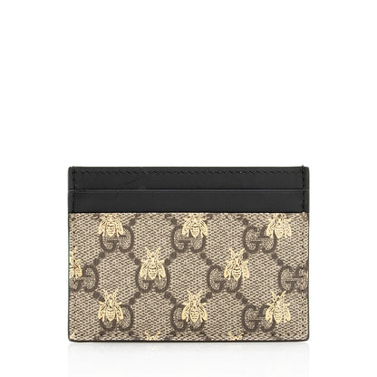 Gucci GG Supreme Canvas Leather Bee Card Holder (SHF-20837)