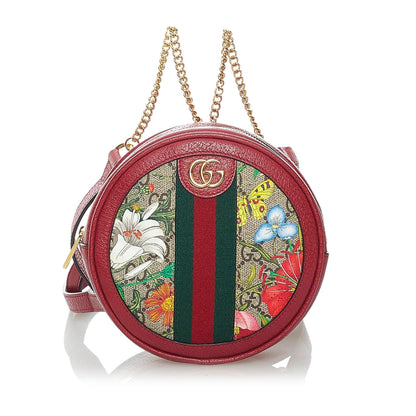 Gucci GG Supreme Flora Ophidia Round Backpack (SHG-33576)