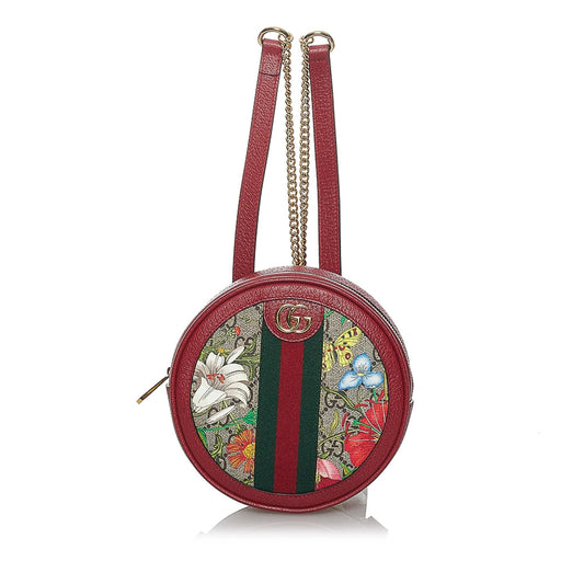 Gucci GG Supreme Flora Ophidia Round Backpack (SHG-33836)