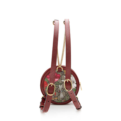 Gucci GG Supreme Flora Ophidia Round Mini Backpack (SHF-17170)