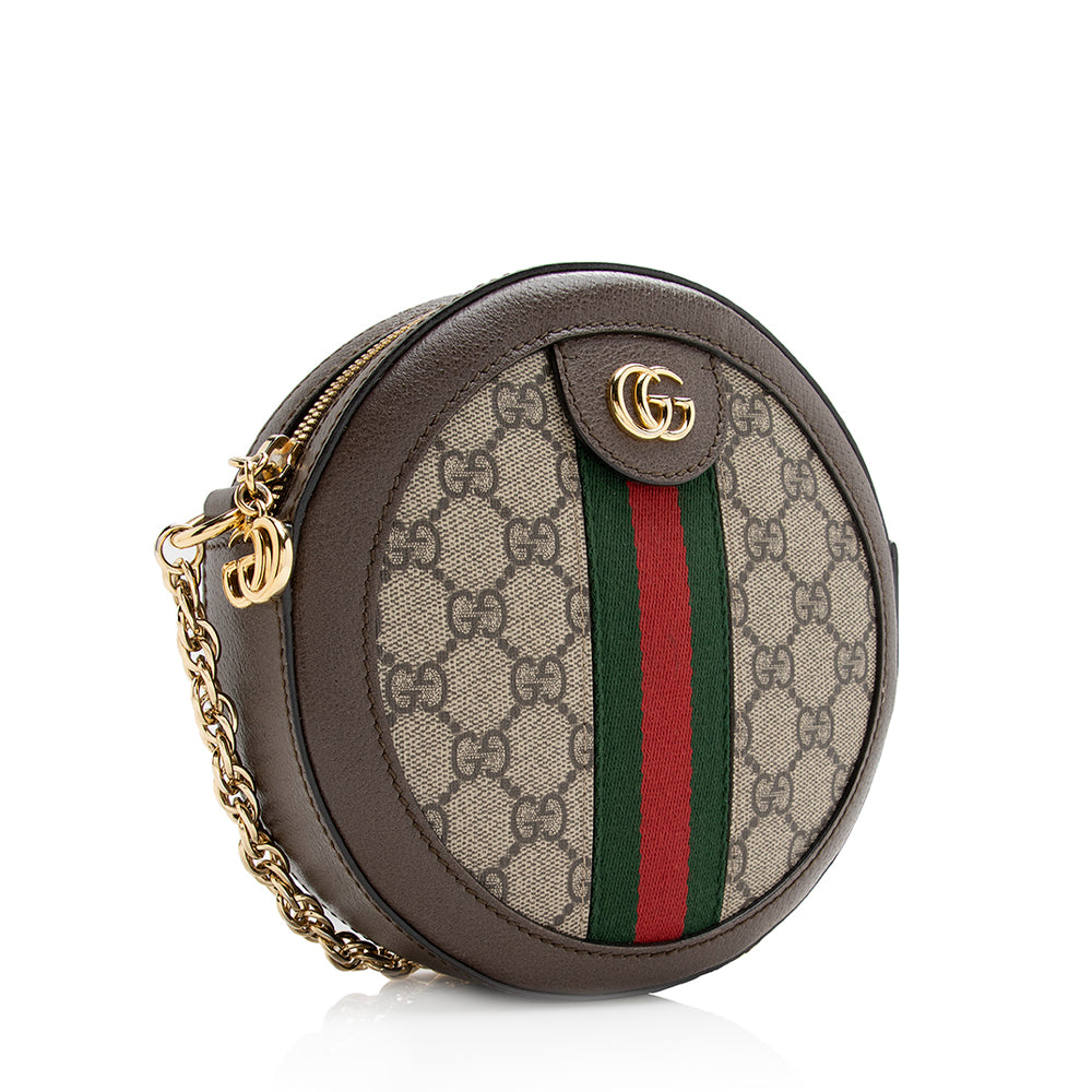 Gucci GG Supreme Ophidia Round Mini Shoulder Bag (SHF-21170)