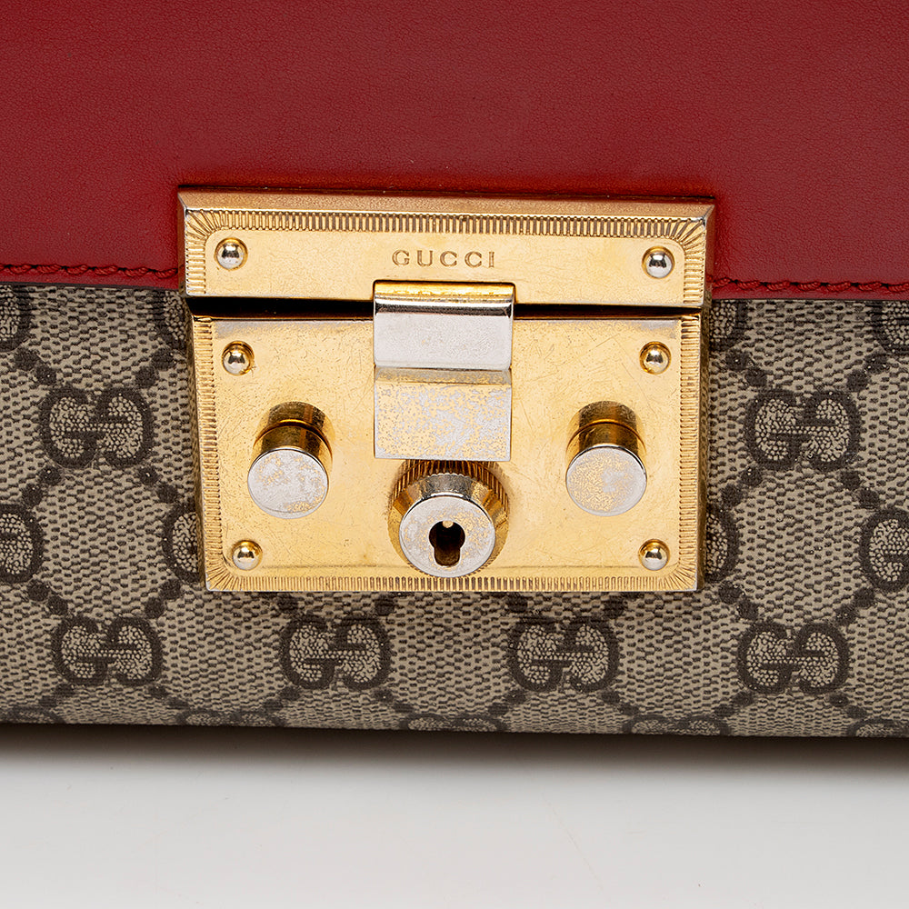 Gucci GG Supreme Padlock Medium Shoulder Bag (SHF-15259)