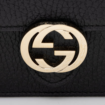 Gucci Grained Calfskin Interlocking G Chain Wallet (SHF-18720)