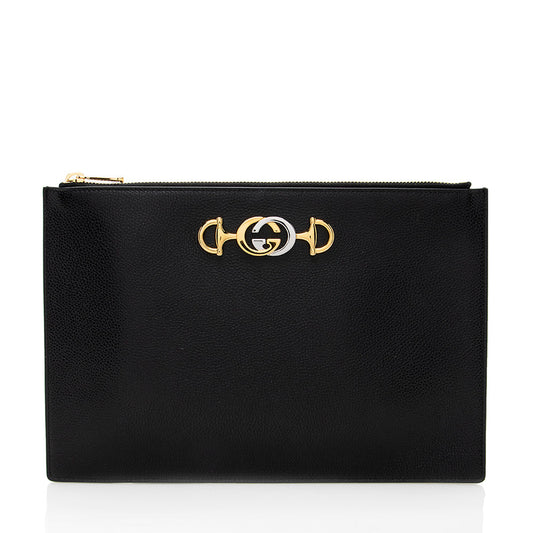 Gucci Grained Leather Zumi Pouch (SHF-18468)