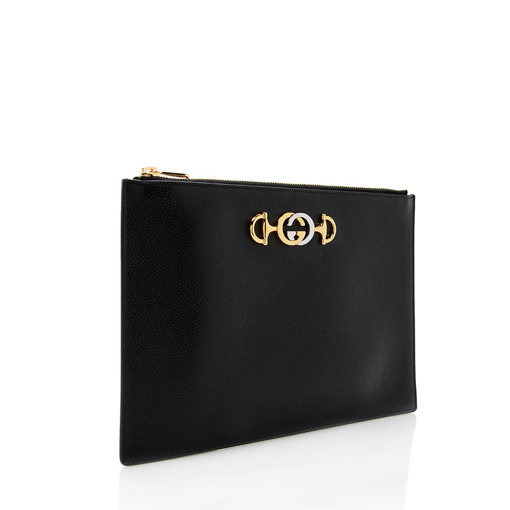 Gucci Grained Leather Zumi Pouch (SHF-18468)