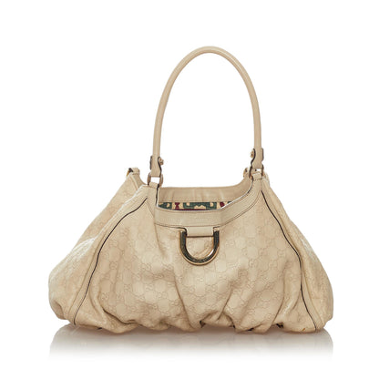 Gucci Guccissima Abbey D-ring Leather Shoulder Bag (SHG-27257)