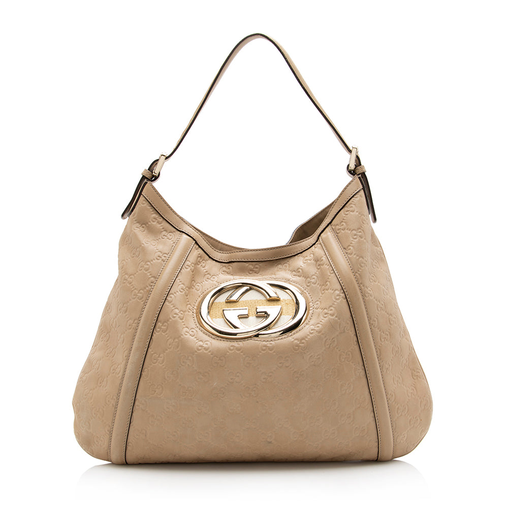 Gucci Guccissima Leather Britt Medium Hobo (SHF-16661)