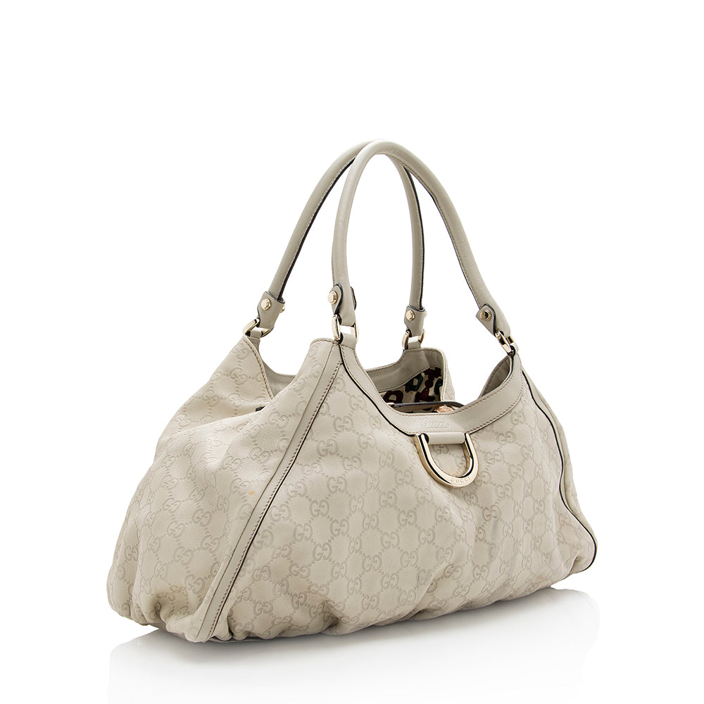 Gucci Guccissima Leather D Ring Large Hobo (SHF-18503)