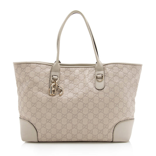 Gucci Guccissima Leather Heart Bit Medium Tote (SHF-16534)