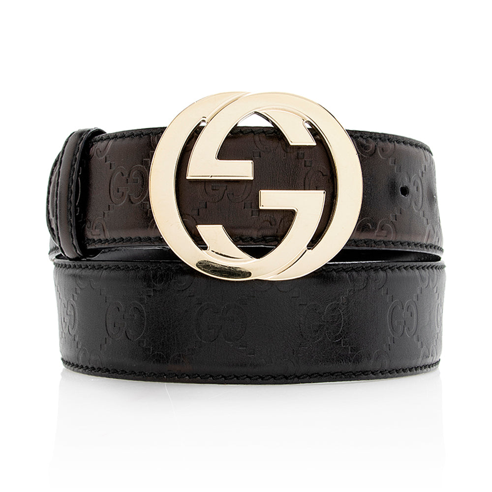 Gucci Guccissima Leather Interlocking G Belt - Size 34 / 85 (SHF-21349)