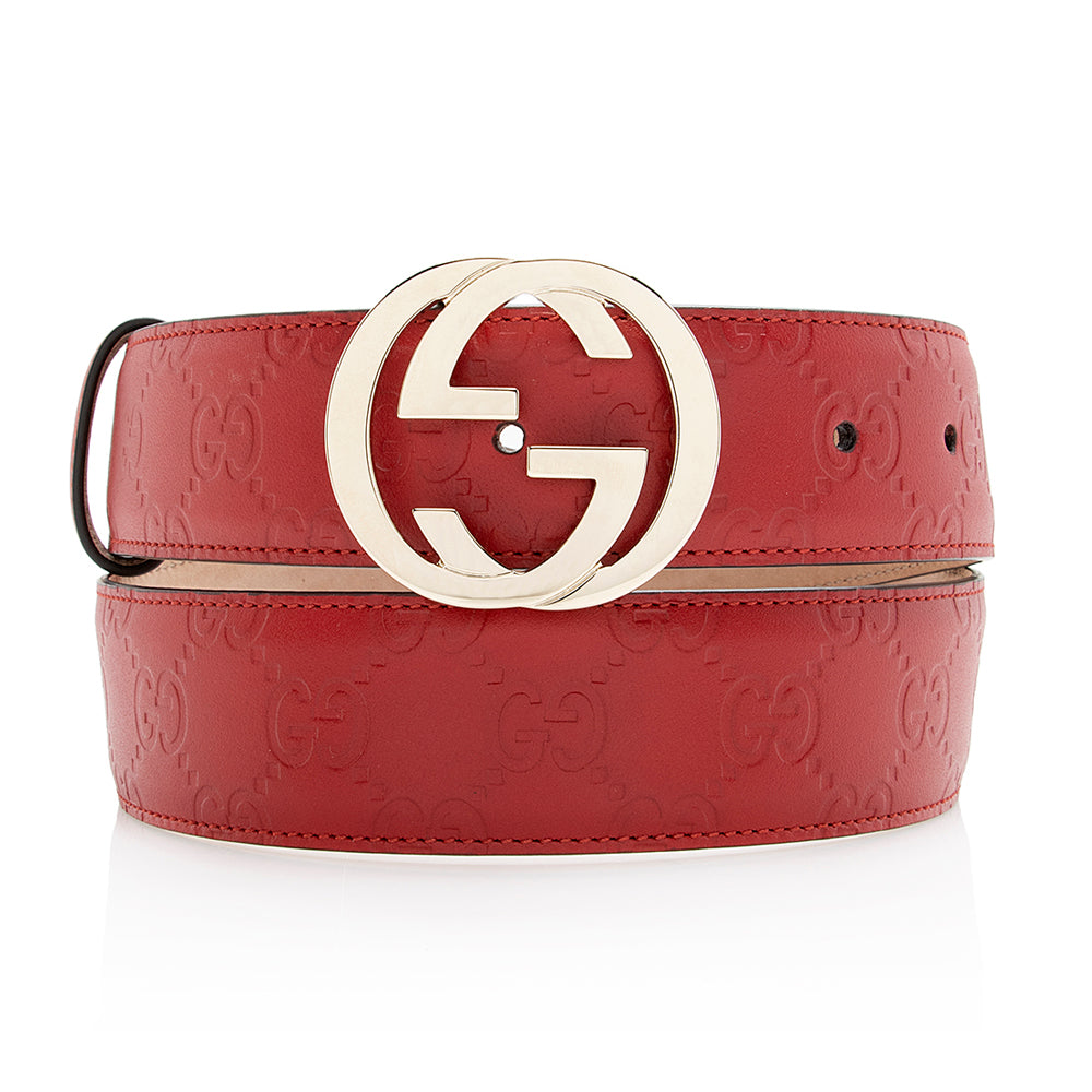 Gucci Guccissima Leather Interlocking G Belt - Size 36 / 90 (SHF-21171)