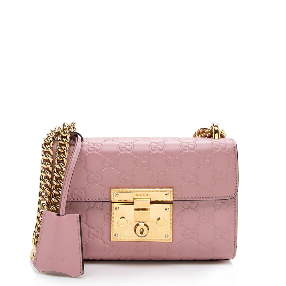 Gucci Guccissima Leather Padlock Small Shoulder Bag (SHF-16888)