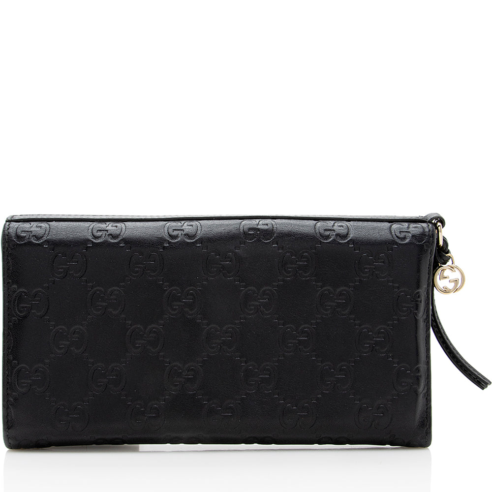 Gucci Guccissima Metallic Leather Bree Continental Wallet (SHF-17998)