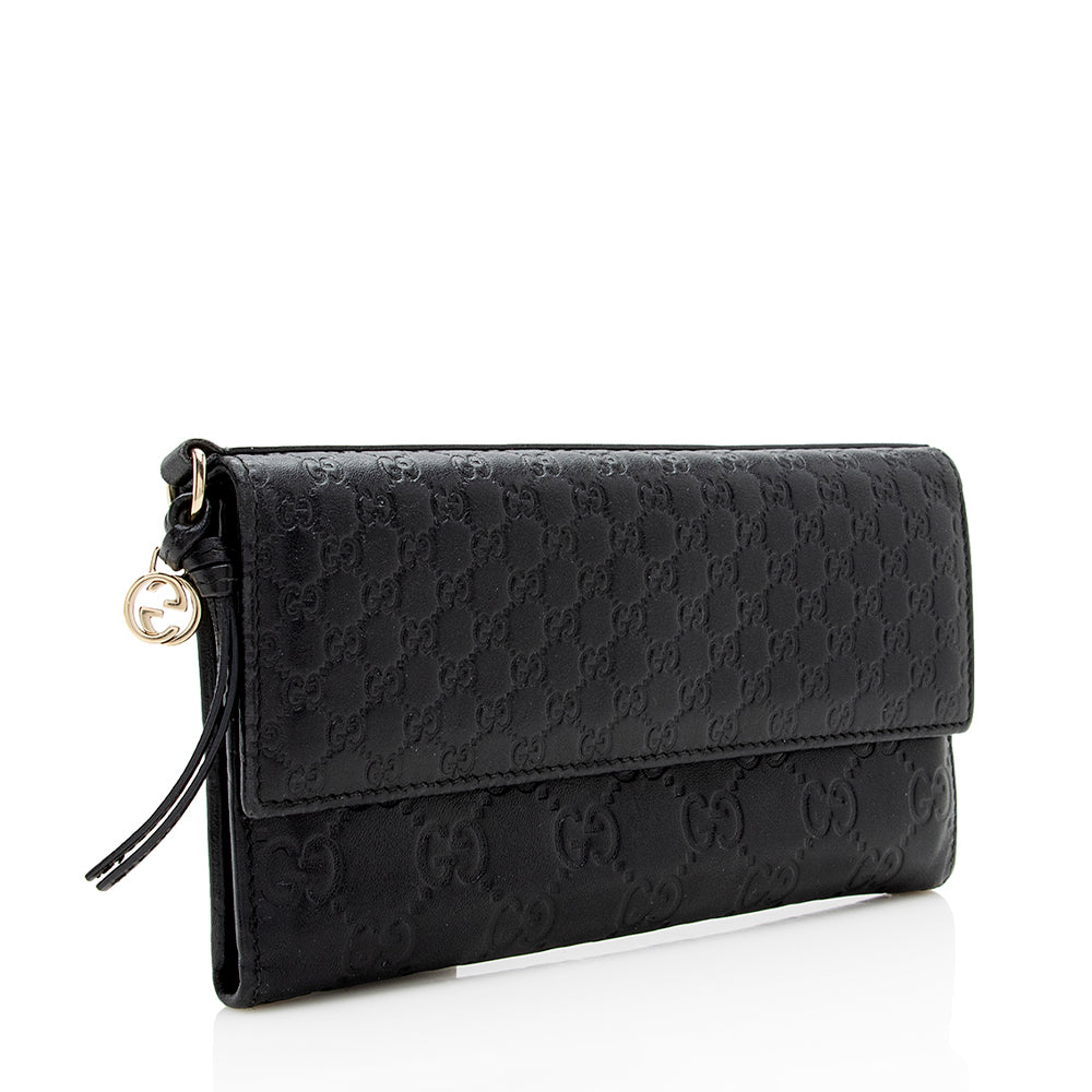 Gucci Guccissima Metallic Leather Bree Continental Wallet (SHF-17998)