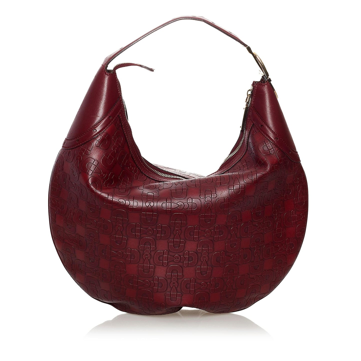 Gucci Horsebit Embossed Leather Hobo Bag (SHG-32721)