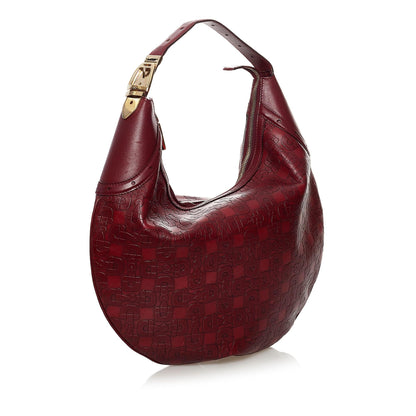 Gucci Horsebit Embossed Leather Hobo Bag (SHG-32721)