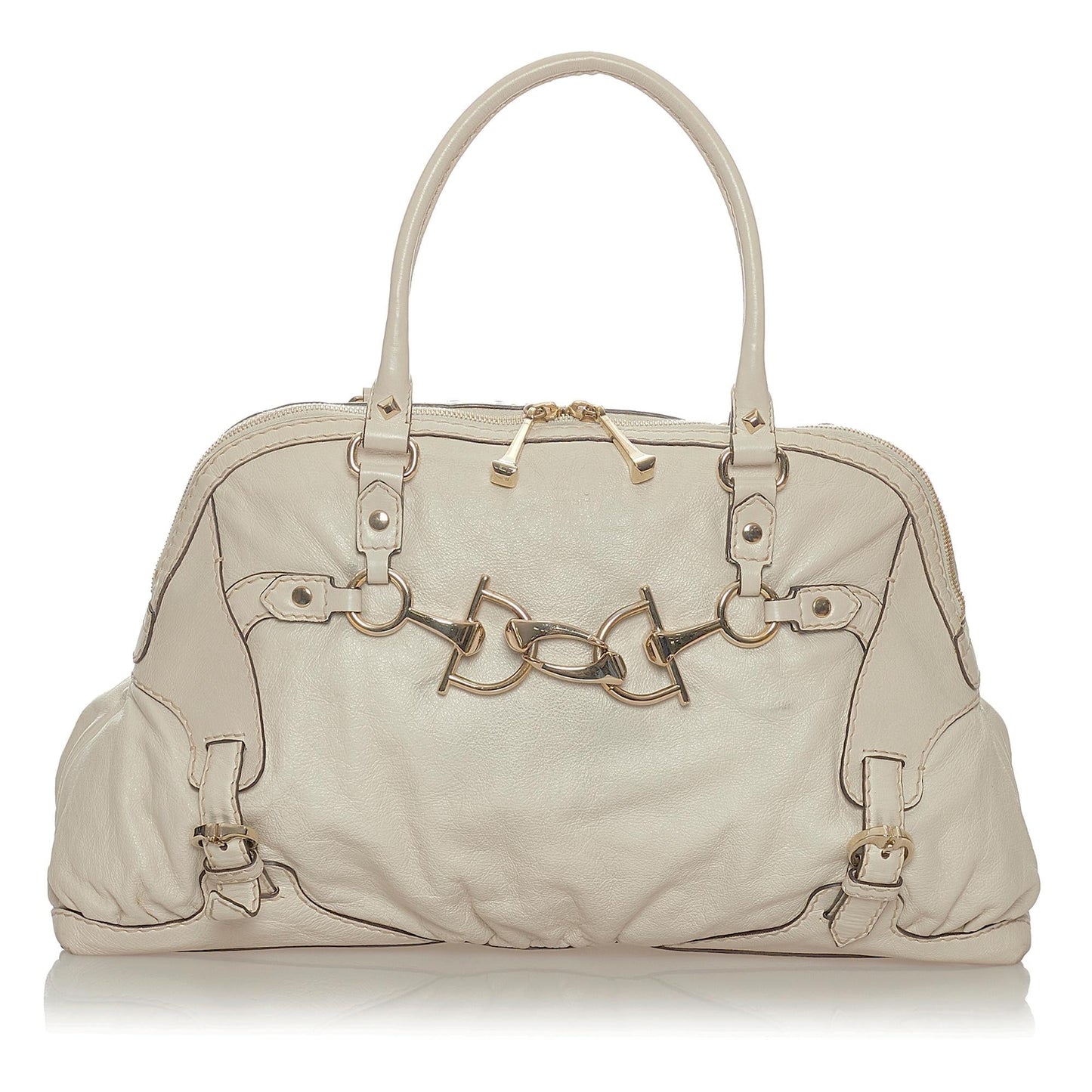 Gucci Horsebit Nail Leather Tote Bag (SHG-27180)