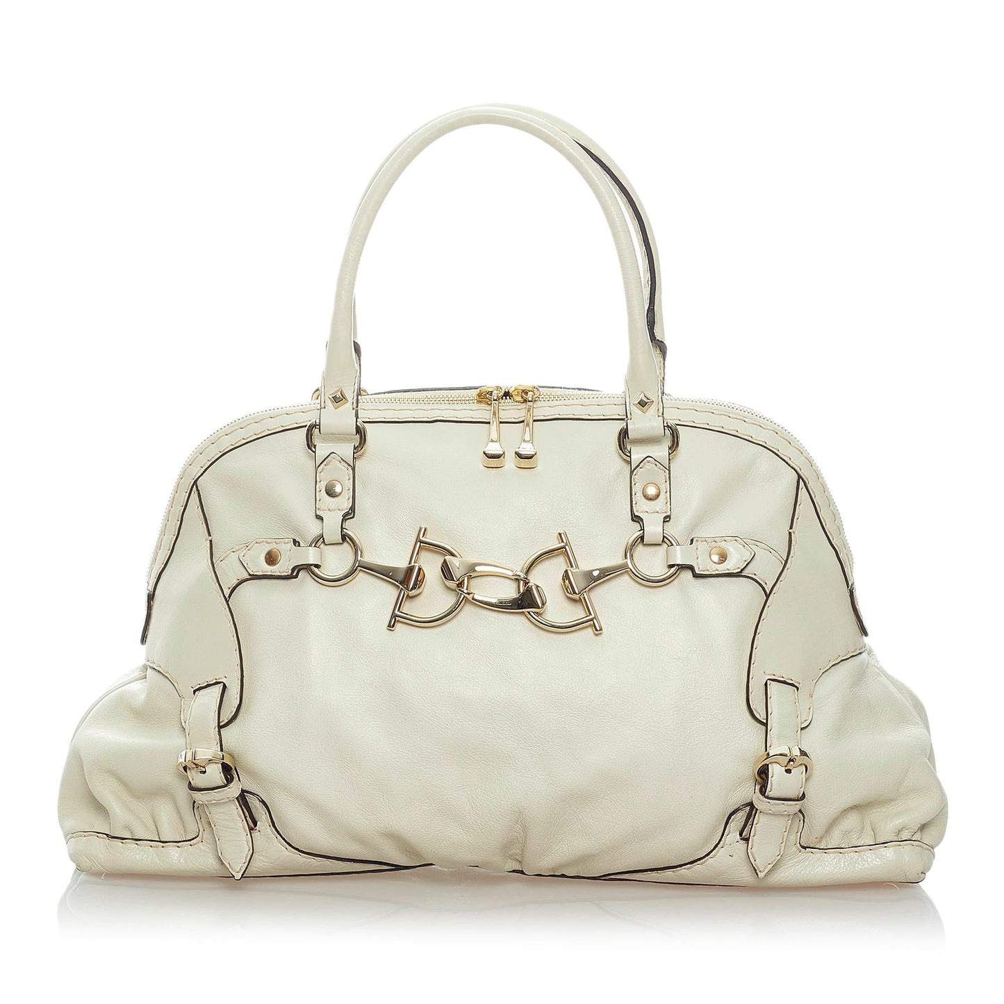 Gucci Horsebit Nail Leather Tote Bag (SHG-33470)