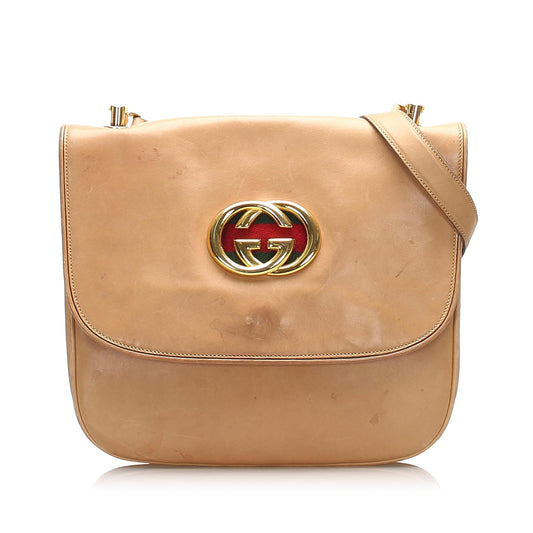 Gucci Interlocking G Chain Leather Shoulder Bag (SHG-11797)