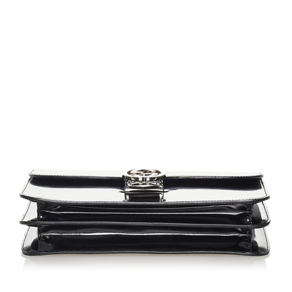 Gucci Interlocking G Chain Patent Leather Shoulder Bag (SHG-28105)