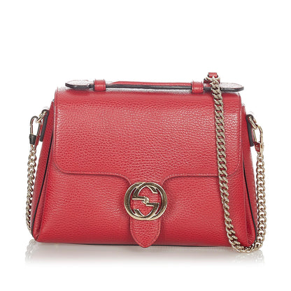 Gucci Interlocking G Leather Satchel (SHG-23750)