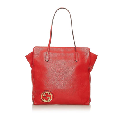 Gucci Interlocking G Leather Tote Bag (SHG-27574)