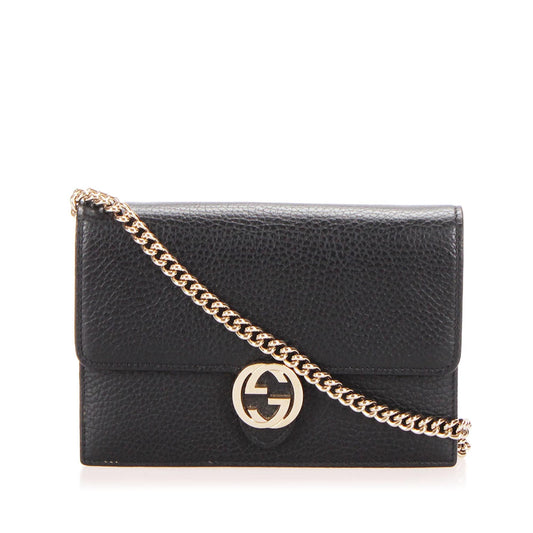 Gucci Interlocking G Leather Wallet On Chain (SHG-24069)