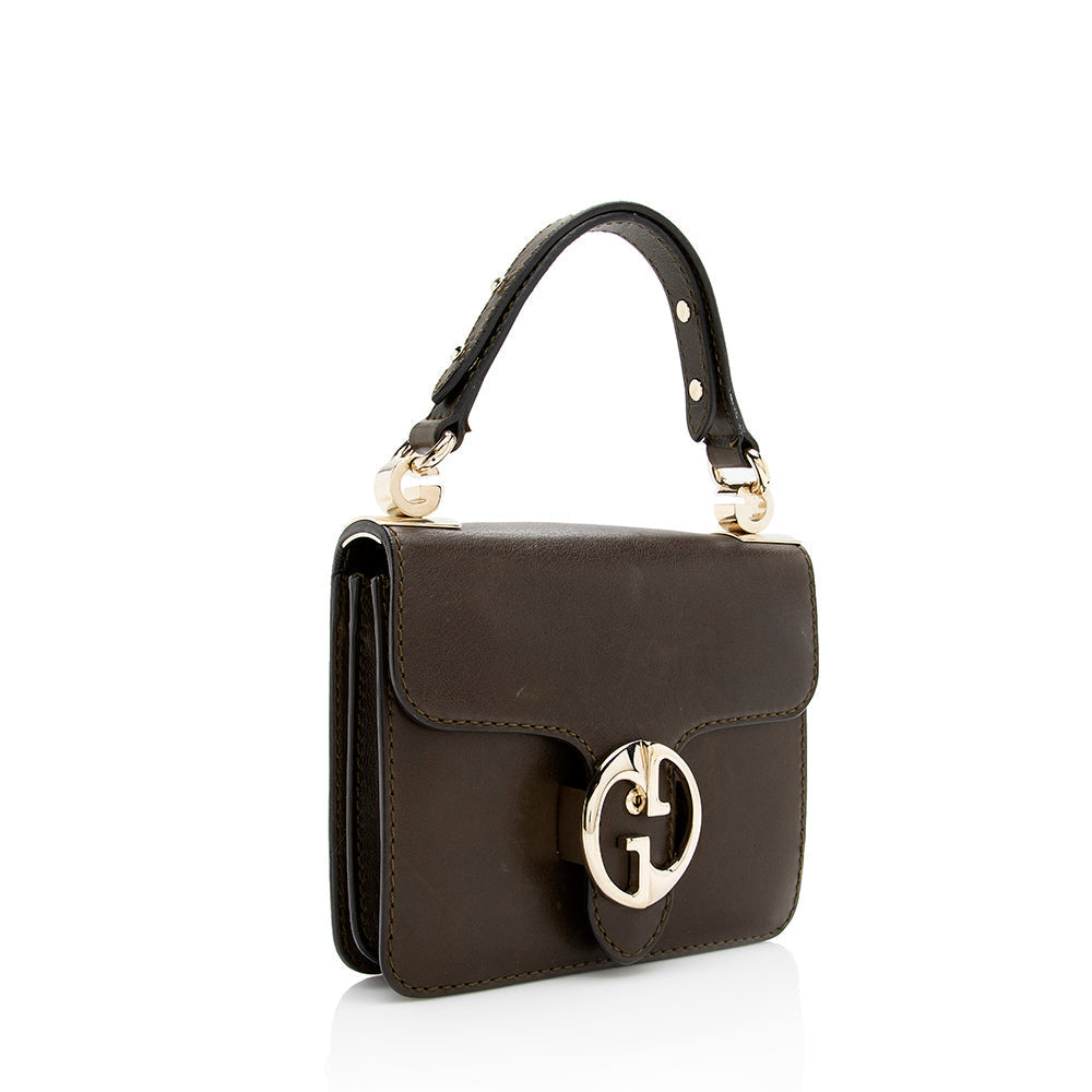 Gucci Leather 1973 Small Top Handle Satchel (SHF-18567)