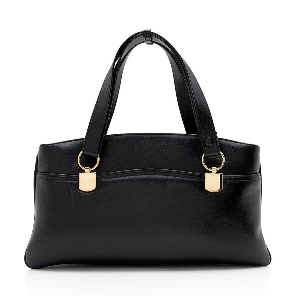 Gucci Leather Arli Large Top Handle Satchel - FINAL SALE (SHF-15844)