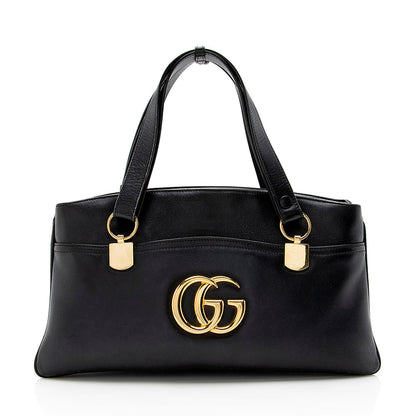 Gucci Leather Arli Large Top Handle Satchel - FINAL SALE (SHF-15844)