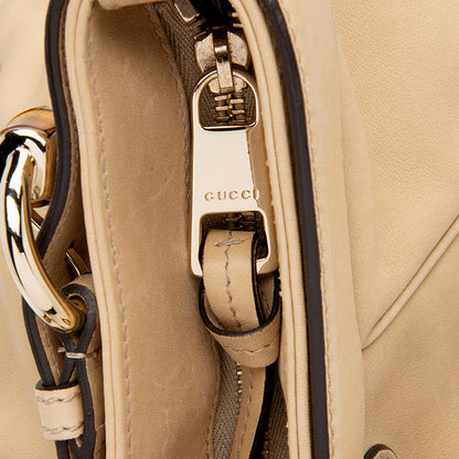 Gucci Leather Belted Bamboo Tote (SHF-12820)